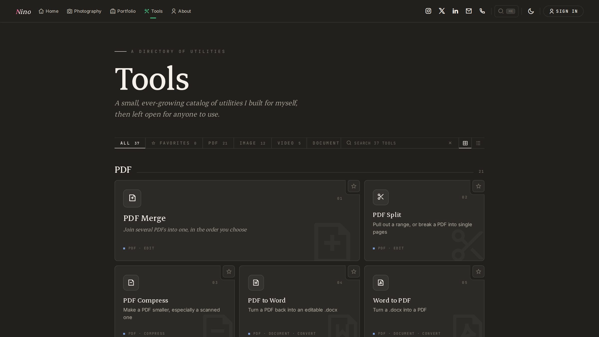 tools.grxnd3r.com — screenshot